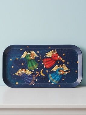 Cat Angels by Design Imports Melamine Rectangular Serving Tray Made in Italy